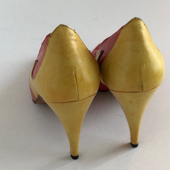 Maud Frizon Red Flame Pumps Heels Shoes. SZ 38 - Picture 6 of 7